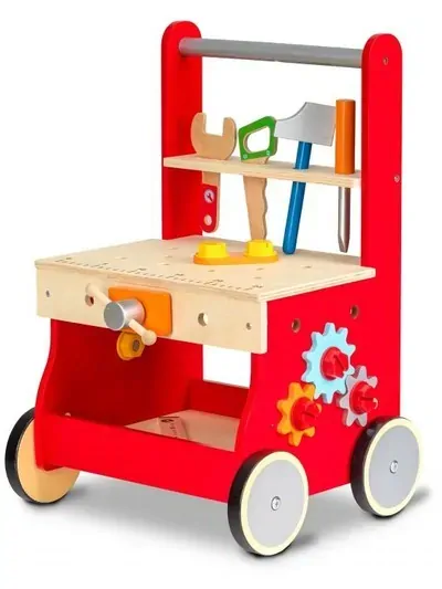 Eco Toys - Drevené chodítko s montážnym stolom