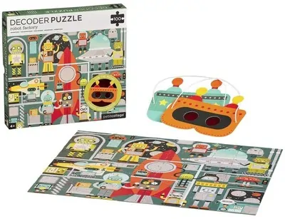 Detské puzzle Petit Collage - Robot Factory, 100 ks