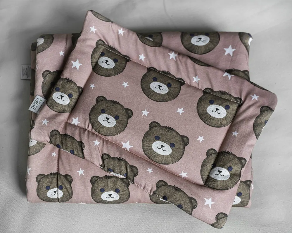 Súprava prikrývky a vankúša GUGU the Hero - Teddy Pink