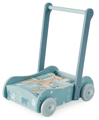 Drevené chodítko so 46 kockami - Ecotoys