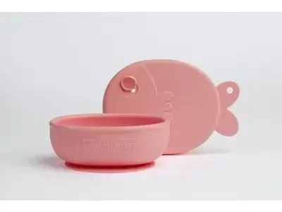 Silikónová miska s prísavkou Chouchouatti - Fish, pink