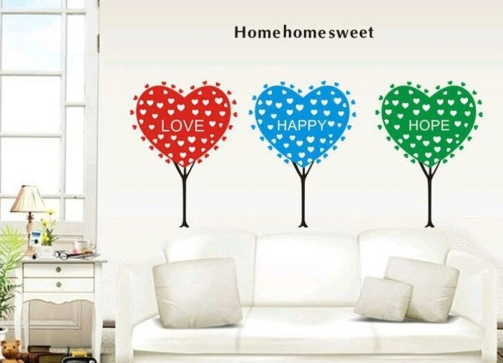 Samolepky na stenu - Srdce Sweet Home 140x70 cm