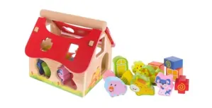 Drevená farma s vkladacími kockami EcoToys