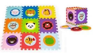 Penová podložka na zem - Zvieratká 90 x 90 cm 