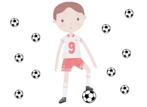 Samolepky na stenu - Futbalista v červenom drese