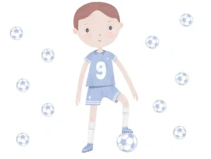 Samolepky na stenu - Futbalista v modrom drese