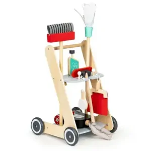 Drevený upratovací vozík s doplnkami - Ecotoys 