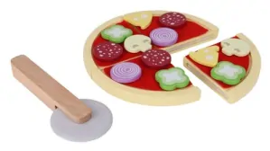 Drevená pizza na krájanie Ecotoys