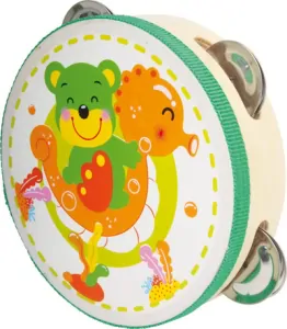 Legler - Drevená tamburína s medvedikom