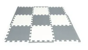 Penová podložka na zem - Sivá a bielá kocka 89 x 89 cm