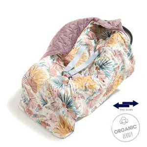 La Millou - Zavinovacia deka do autosedačky Boho Palms Light/Velvet French Lavender