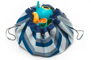 Nepromokavý vak na hračky / podložka na hranie Play&Go - Outdoor Blue/Green Stripes
