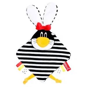 Maznacia a šuštiaca hračka Mom´s Care Pruhovaný zajačik, holka