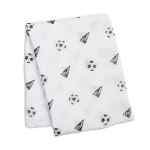 Mušelínová zavinovačka / plienka Lulujo - Futbol 120 x 120 cm