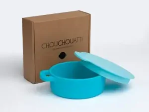 Silikónová miska s vekom Chouchouatti - turquoise