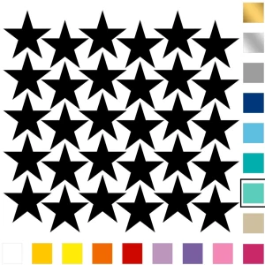 Samolepky na stenu - Hviezdy 10x10 cm, 30 ks - mätové