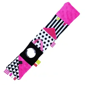 Textilná knižka mini - edukačná hračka, růžová