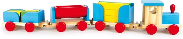 Legler - Drevený Vlak 90 cm + Stavebné kocky