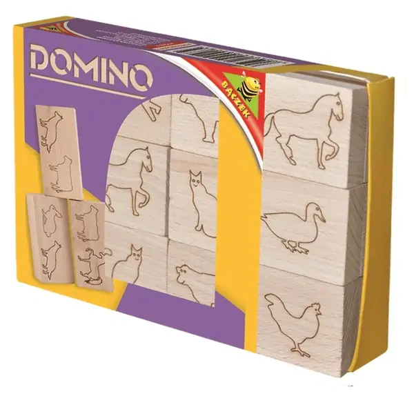 Dřevěné domino - Zvieratká 12 ks