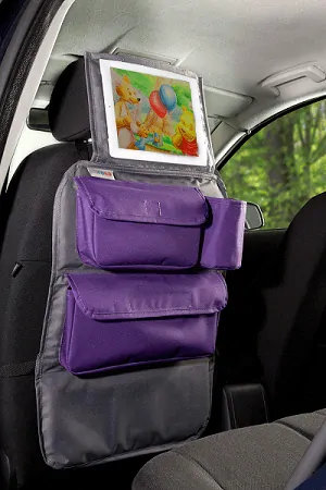Vreckár do auta pre deti + držiak na tablet Tuloko - fialový