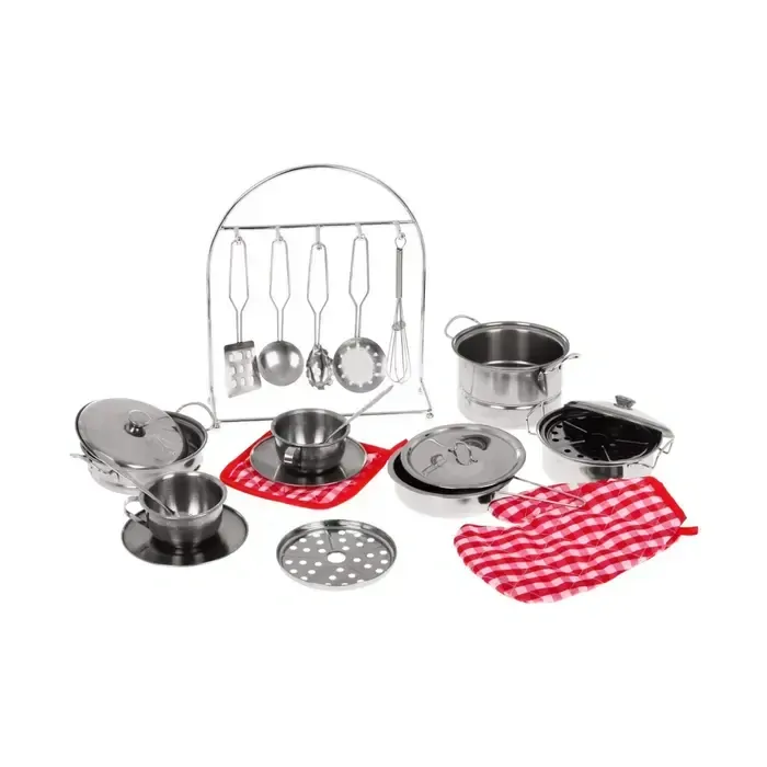 Kuchynský kovový set 23-dielny, s plášťom, čiapkou a náčiním