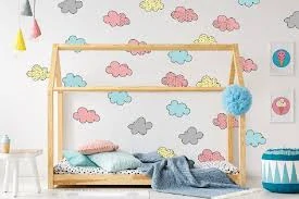 Samolepky na stenu - Farebné obláčiky