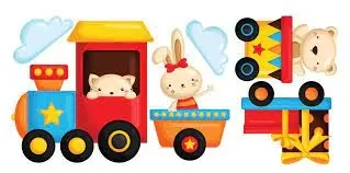 Samolepky na stenu - Vláčik so zvieratkami