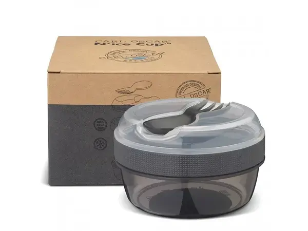 Desiatový box N'ice Cup s chladiacou časti - Grey