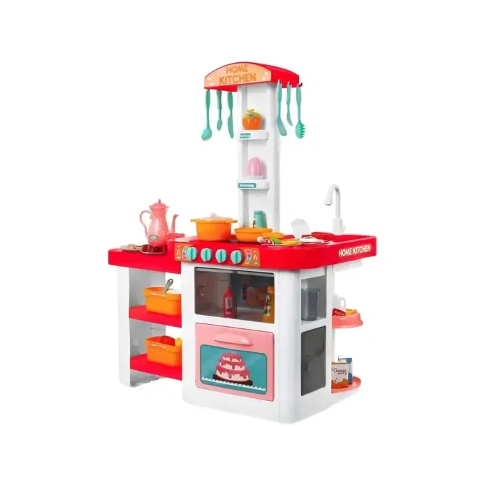 Detská kuchyňa s tečúcou vodou a doplnky - ružová