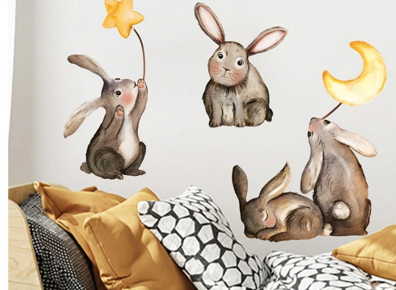 Samolepka na stenu - Zajačikovia