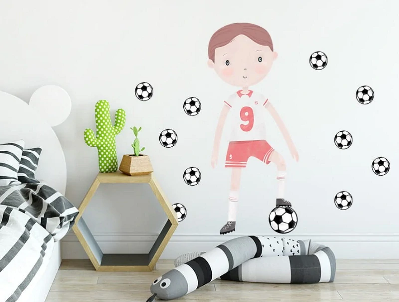 Samolepky na stenu - Futbalista v červenom drese