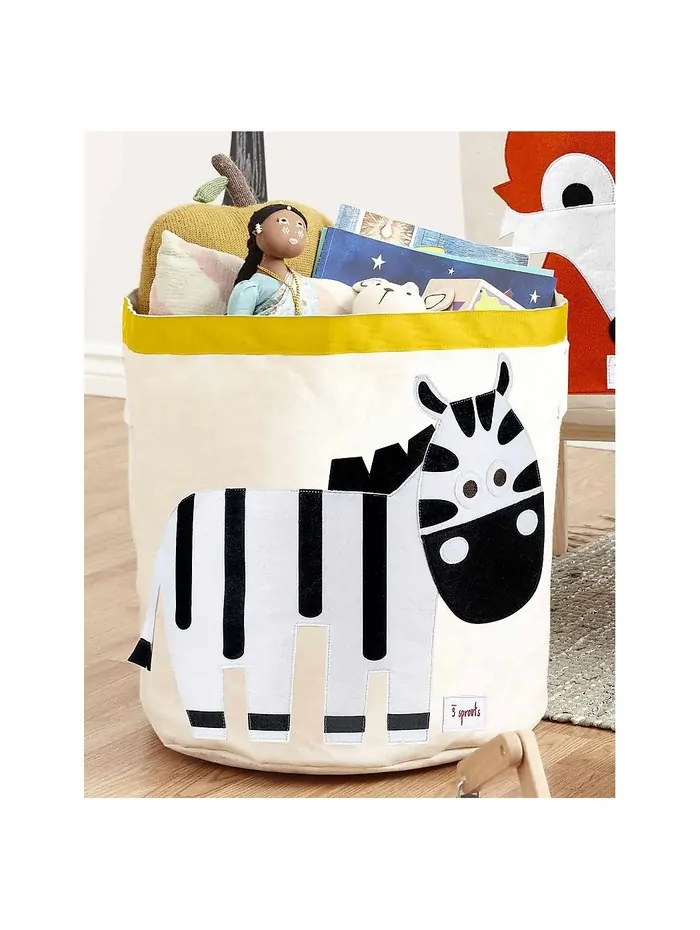 3 Sprouts Úložný kôš na hračky - Zebra