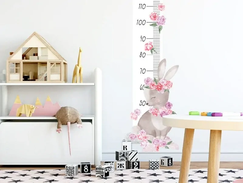Samolepka meter na stenu - Králíček ružový