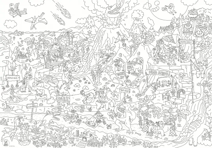 OMY Veľký vyfarbovaci plagát, maľovanka - Dinosaurus 70 x 100 cm