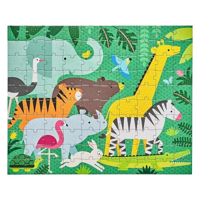 Obojstranné puzzle 2v1 Petit Collage - Džungľa, 50 ks 