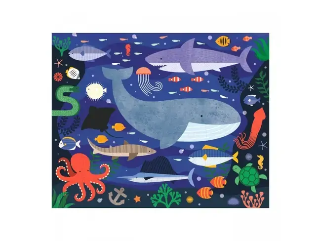 Obojstranné puzzle 2v1 Petit Collage - Oceán, 50 ks