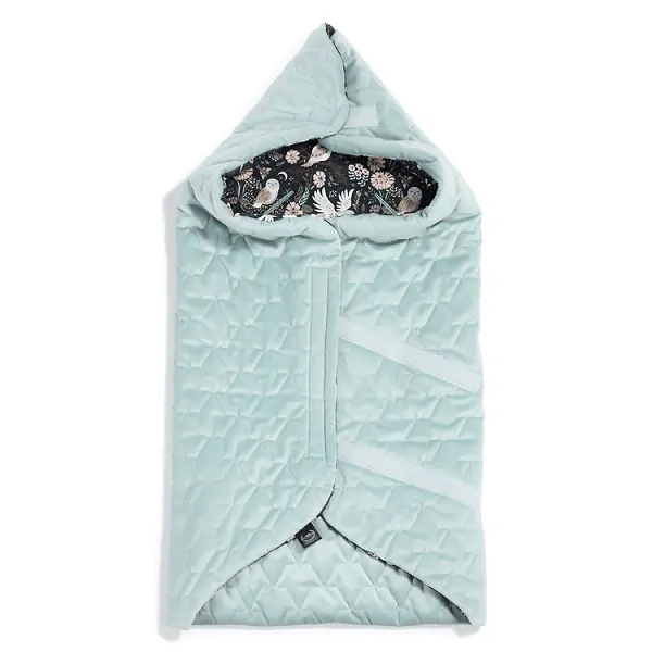 La Millou - Zavinovacia deka do autosedačky Magic owl/Velvet smoke mint