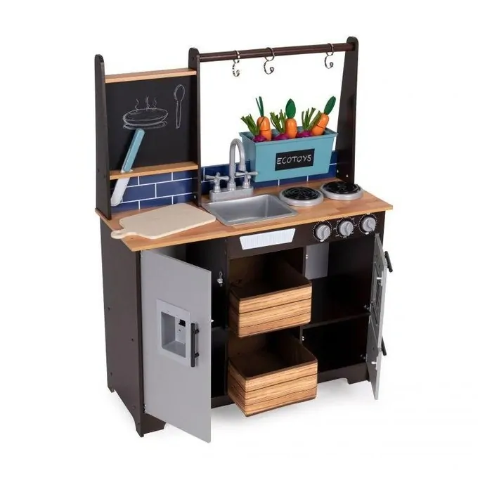 Veľká drevená kuchyňa s doplnkami Ecotoys 