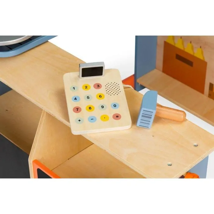 Veľký drevený supermarket Ecotoys