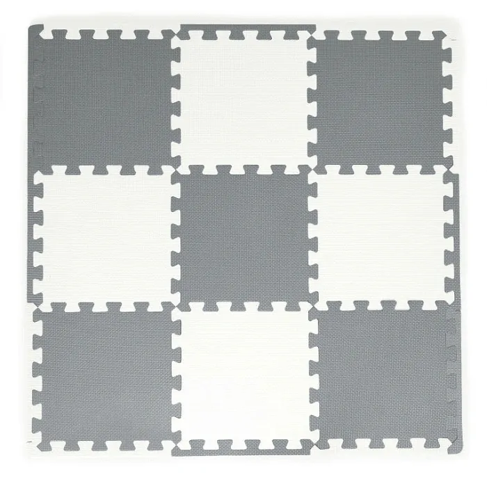 Penová podložka na zem - Sivá a bielá kocka 89 x 89 cm