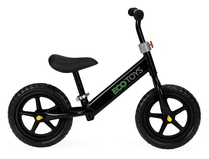 Detské odrážadlo s nastaviteľnou výškou sedadla - čierne 