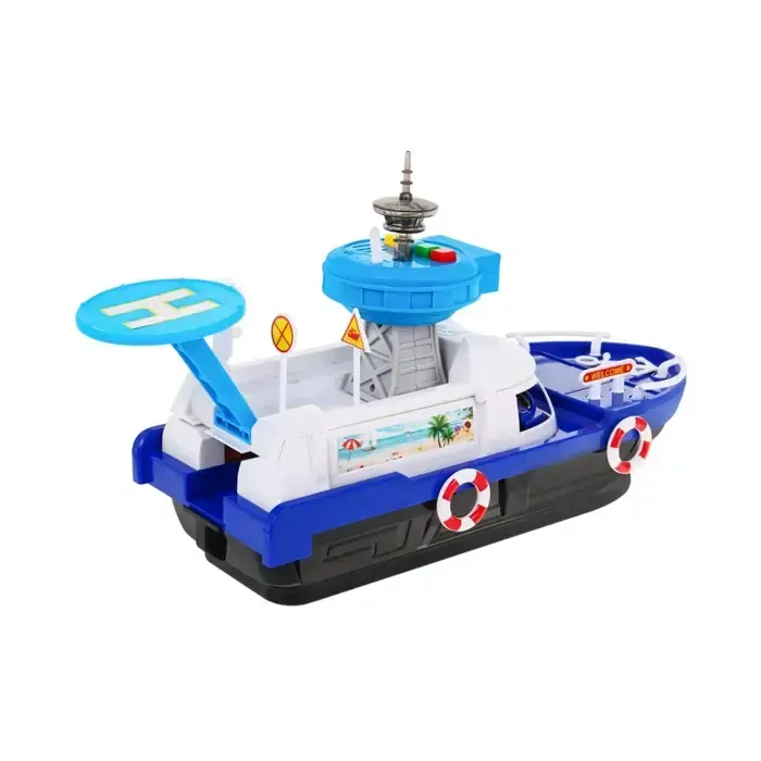 Policajná loď s heliportom a 3 vozidlami