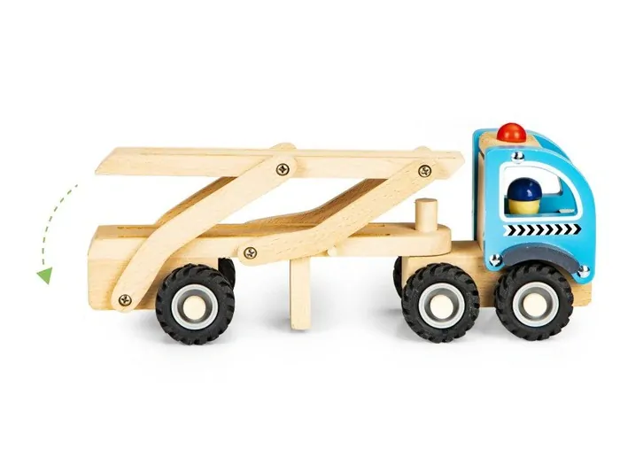 Drevený odťahový automobil + 4 autíčka Ecotoys