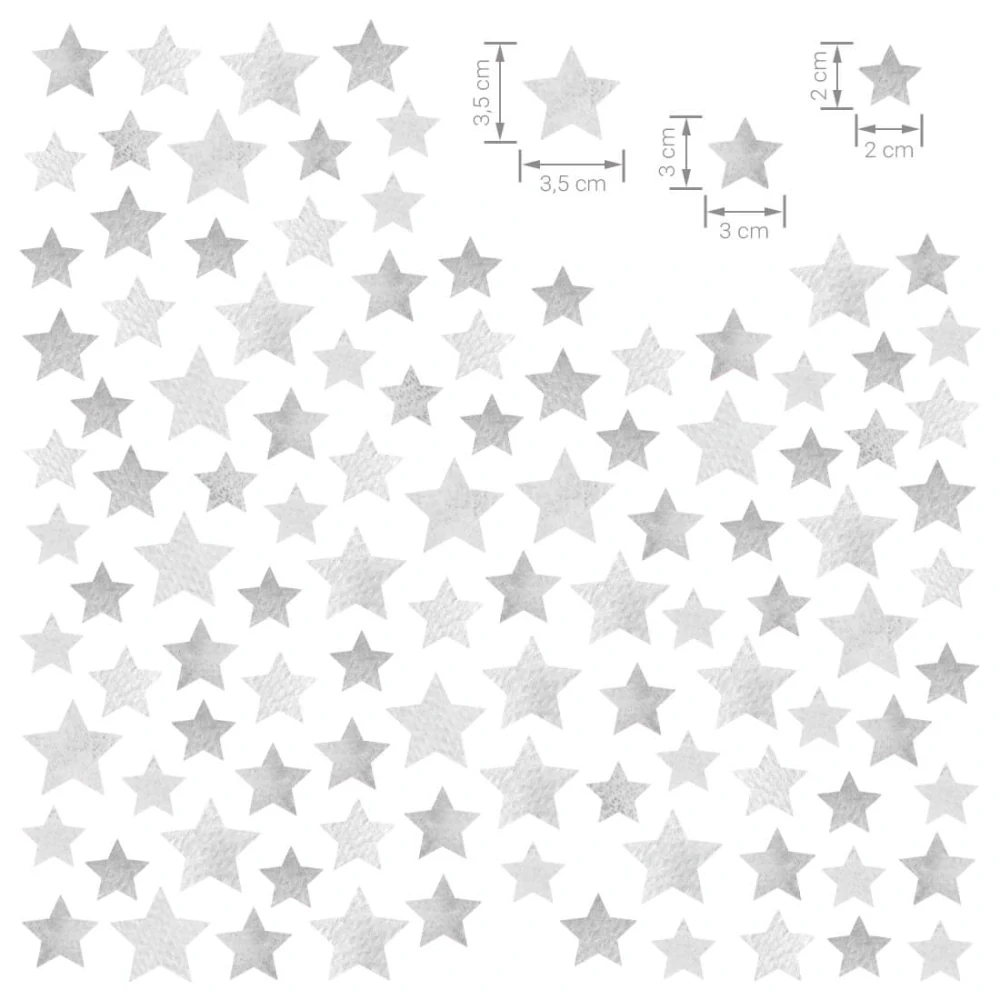 Samolepky na stenu - Hviezdičky sivé, 110 ks