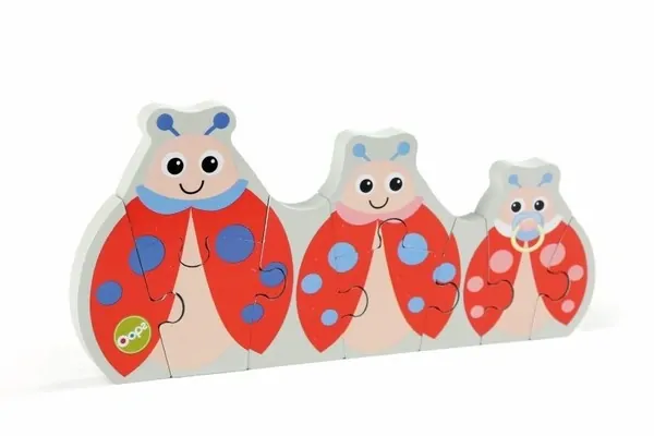Oops - Obojstranné drevené puzzle pre najmenších - Lienka