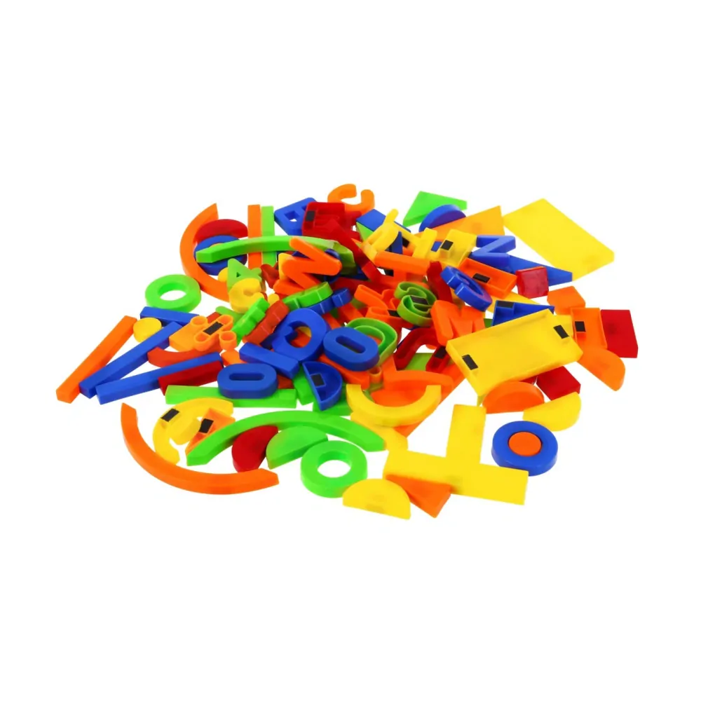 Magnetická písmenká , číslice a tvary - 128 ks