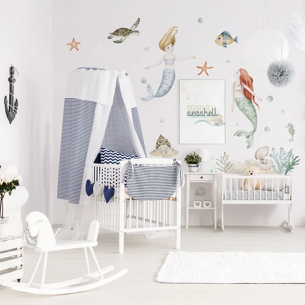 Samolepky na stenu - Morské panny, veľ. XL