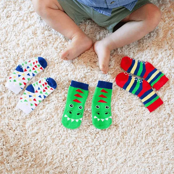 Zoocchini - Protišmykové ponožky set 3 ks - Dino, 0-24m.