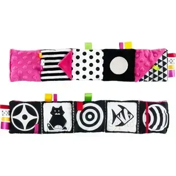 Textilná knižka mini - edukačná hračka, růžová