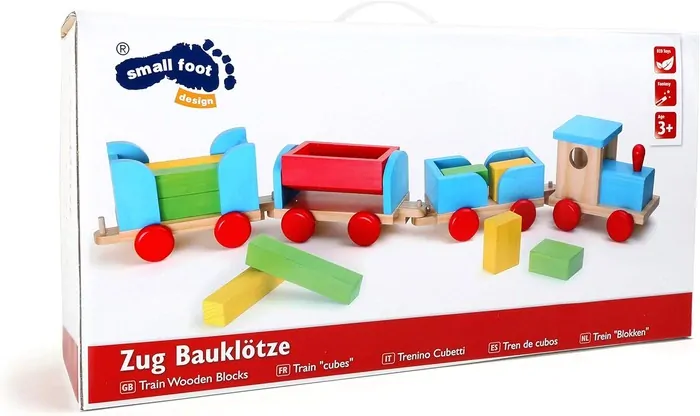 Legler - Drevený Vlak 90 cm + Stavebné kocky